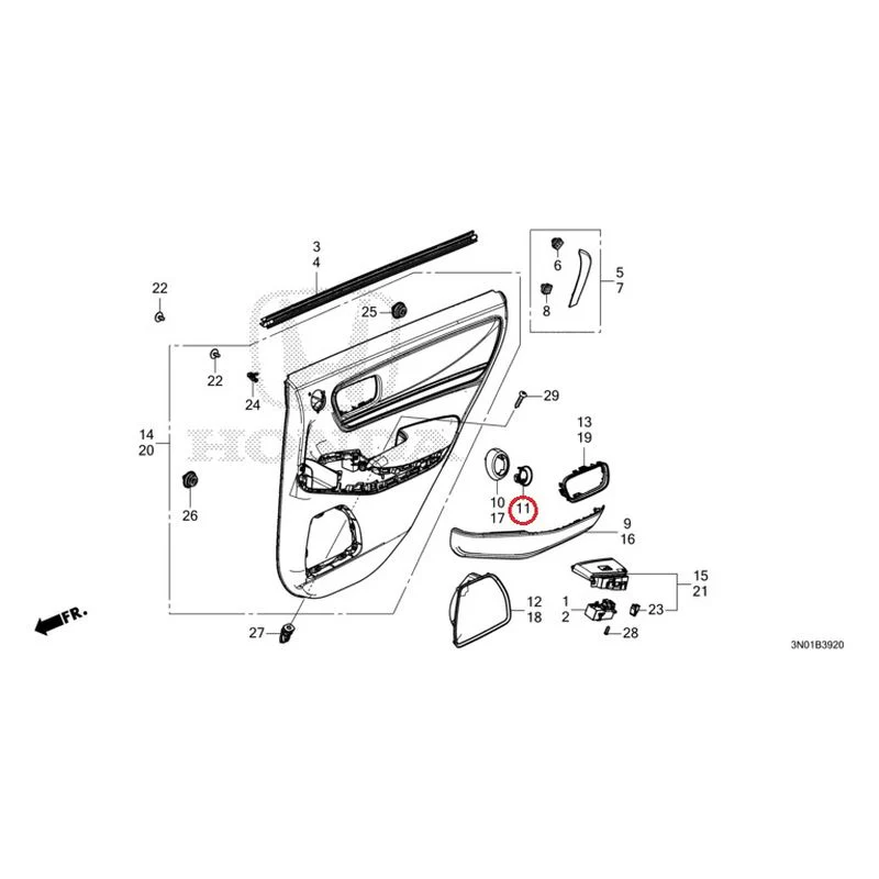 [NEW] JDM HONDA VEZEL e:HEV RV5 2021 Rear Door Lining GENUINE OEM - Image 12