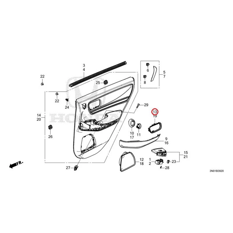 [NEW] JDM HONDA VEZEL e:HEV RV5 2021 Rear Door Lining GENUINE OEM - Image 14