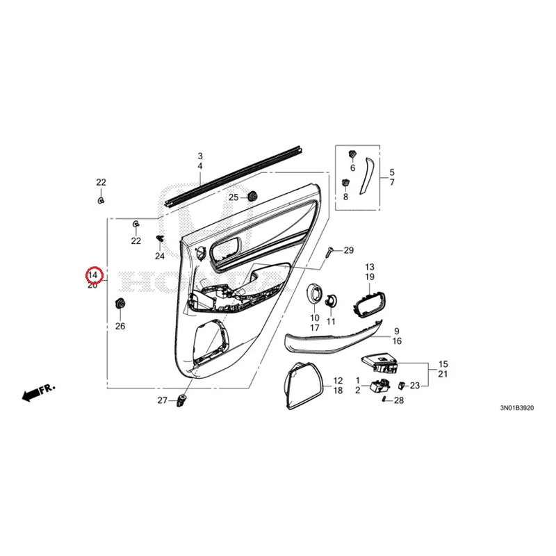 [NEW] JDM HONDA VEZEL e:HEV RV5 2021 Rear Door Lining GENUINE OEM - Image 15