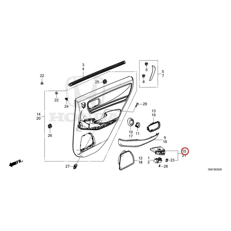 [NEW] JDM HONDA VEZEL e:HEV RV5 2021 Rear Door Lining GENUINE OEM - Image 16