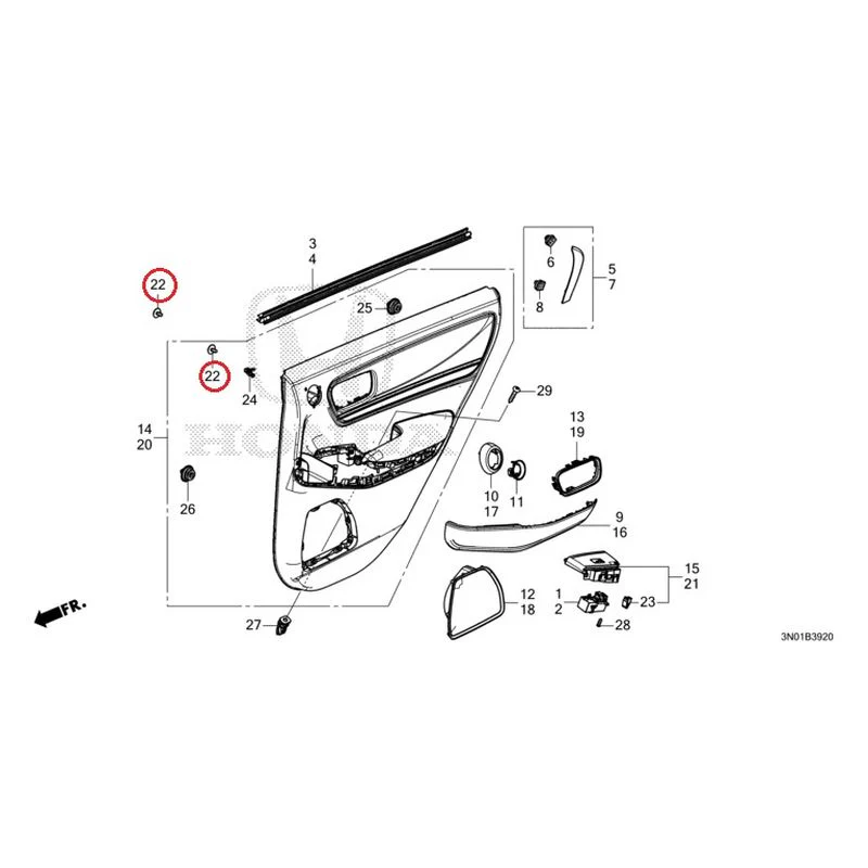 [NEW] JDM HONDA VEZEL e:HEV RV5 2021 Rear Door Lining GENUINE OEM - Image 23