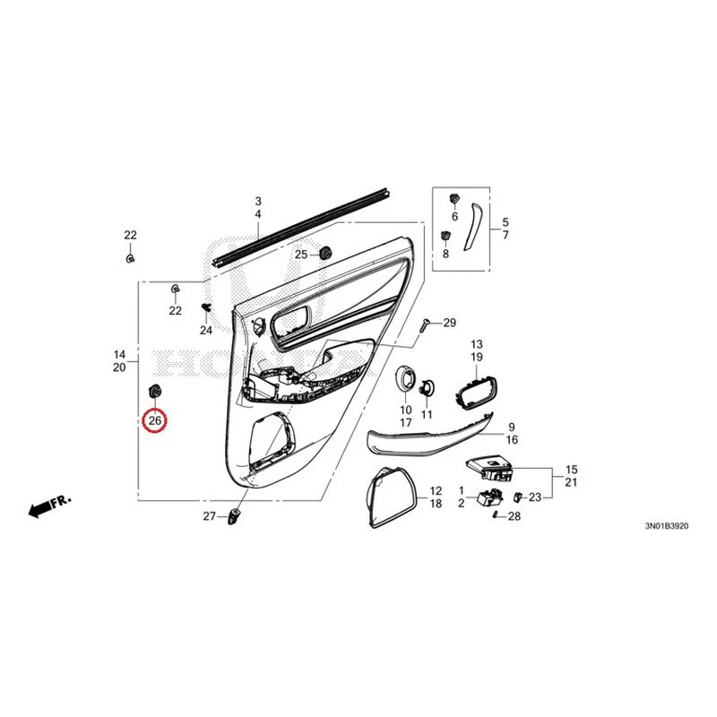 [NEW] JDM HONDA VEZEL e:HEV RV5 2021 Rear Door Lining GENUINE OEM - Image 27