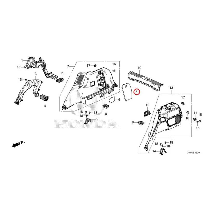 [NEW] JDM HONDA VEZEL e:HEV RV5 2021 Side Lining GENUINE OEM - Image 6