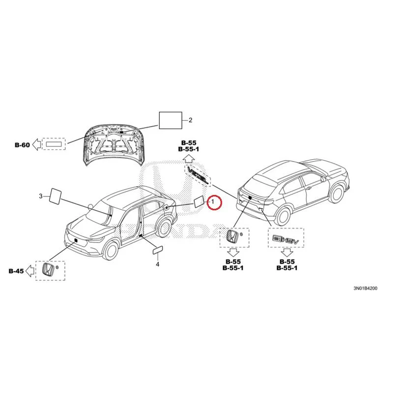 [NEW] JDM HONDA VEZEL e:HEV RV5 2021 Caution Label GENUINE OEM - Image 2