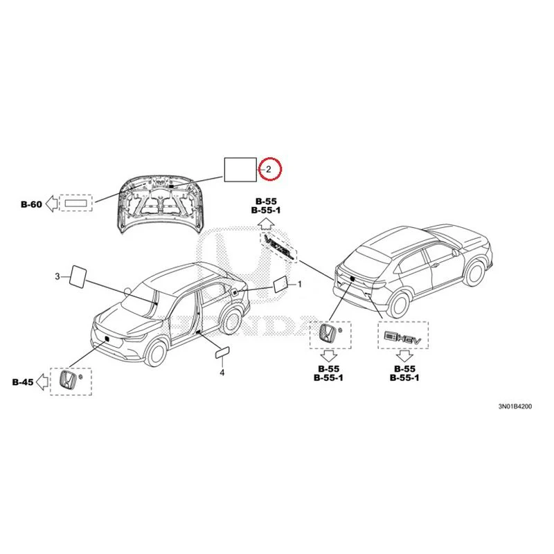 [NEW] JDM HONDA VEZEL e:HEV RV5 2021 Caution Label GENUINE OEM - Image 3