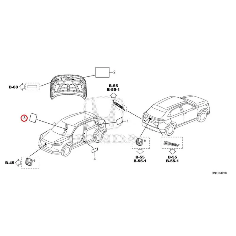 [NEW] JDM HONDA VEZEL e:HEV RV5 2021 Caution Label GENUINE OEM - Image 4