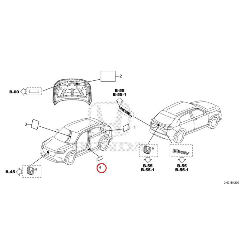 [NEW] JDM HONDA VEZEL e:HEV RV5 2021 Caution Label GENUINE OEM - Image 5