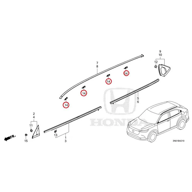 [NEW] JDM HONDA VEZEL e:HEV RV5 2021 Molding GENUINE OEM - Image 15