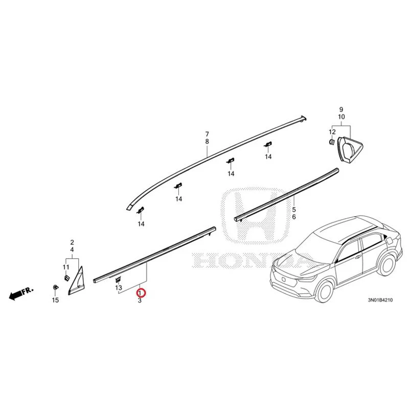 [NEW] JDM HONDA VEZEL e:HEV RV5 2021 Molding GENUINE OEM - Image 2