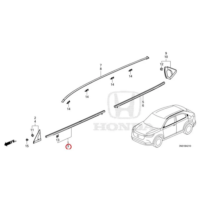 [NEW] JDM HONDA VEZEL e:HEV RV5 2021 Molding GENUINE OEM - Image 4