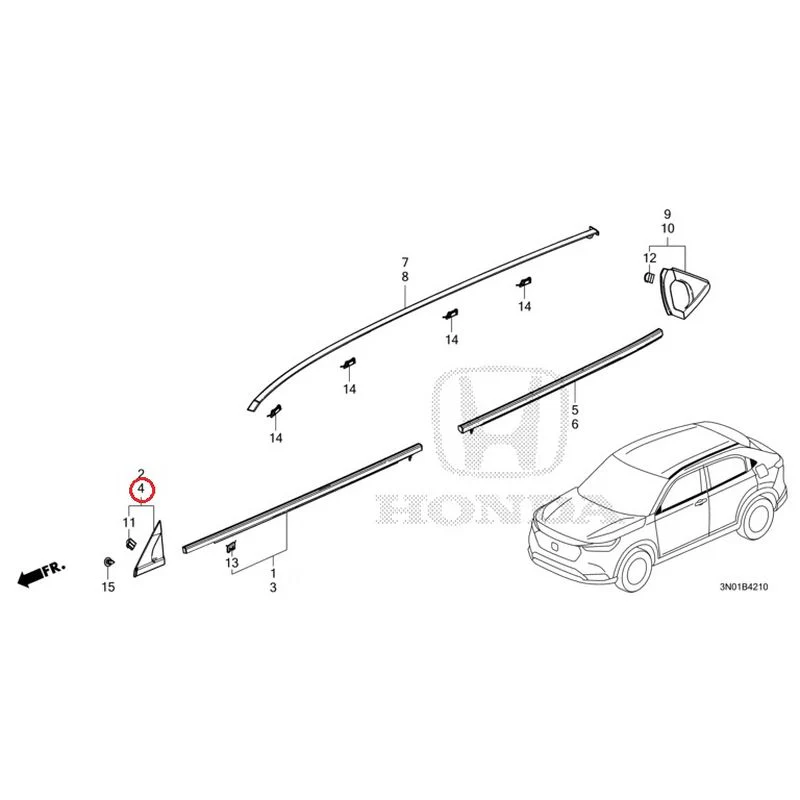 [NEW] JDM HONDA VEZEL e:HEV RV5 2021 Molding GENUINE OEM - Image 5