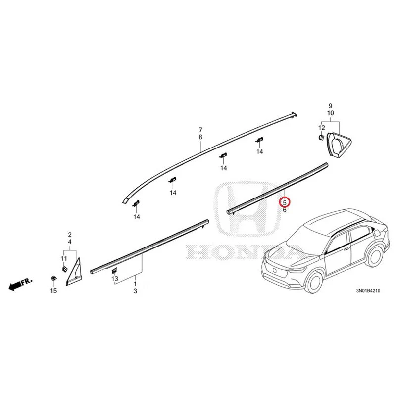 [NEW] JDM HONDA VEZEL e:HEV RV5 2021 Molding GENUINE OEM - Image 6