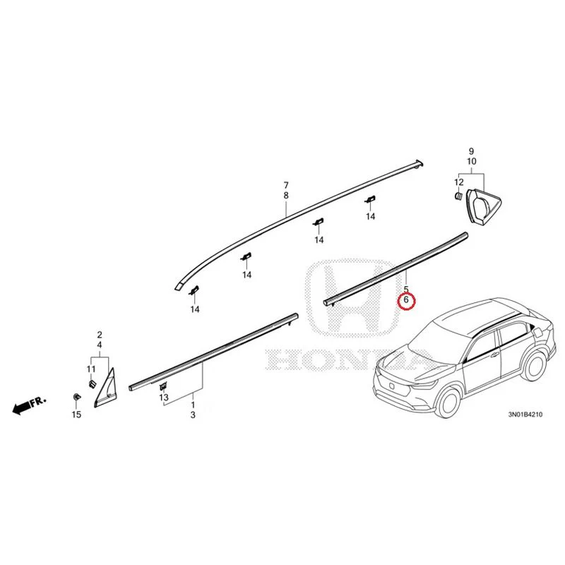 [NEW] JDM HONDA VEZEL e:HEV RV5 2021 Molding GENUINE OEM - Image 7