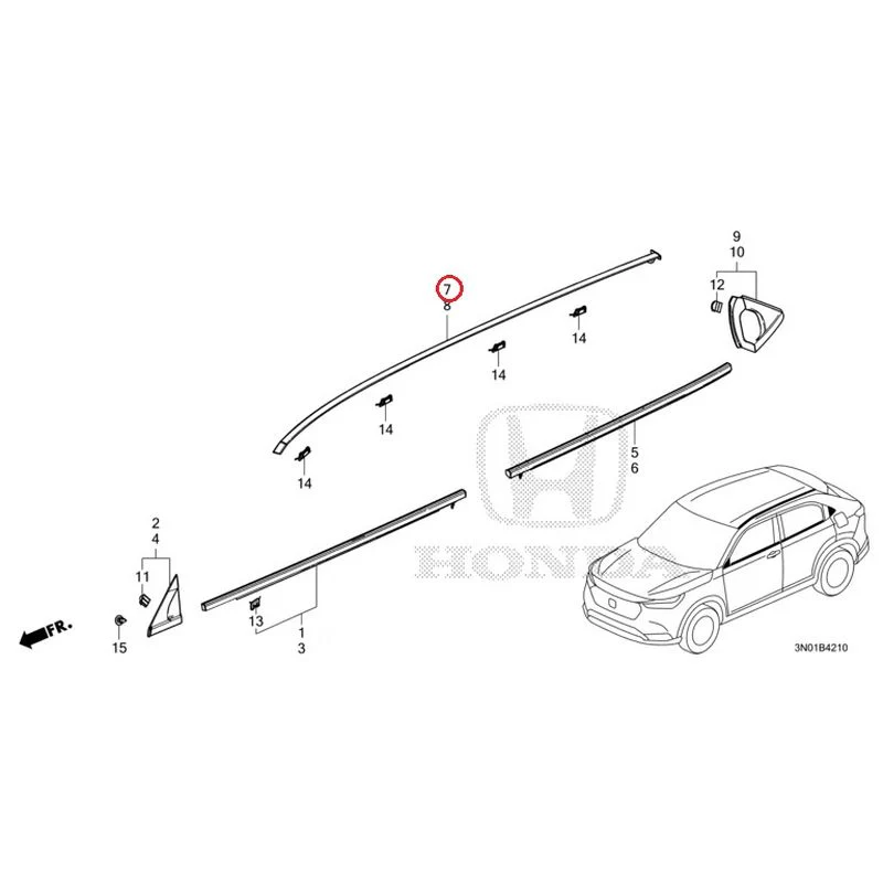[NEW] JDM HONDA VEZEL e:HEV RV5 2021 Molding GENUINE OEM - Image 8