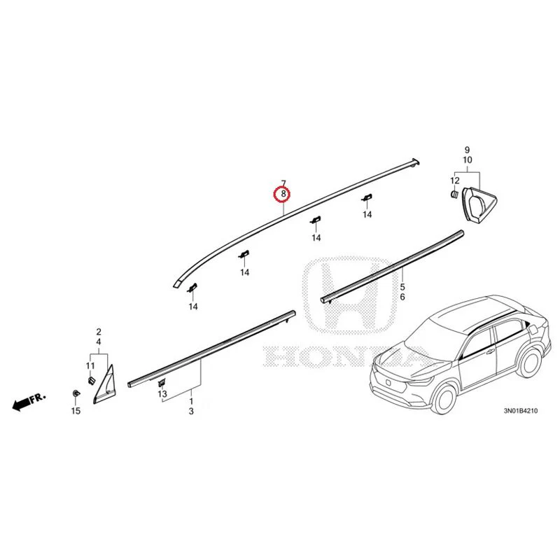 [NEW] JDM HONDA VEZEL e:HEV RV5 2021 Molding GENUINE OEM - Image 9