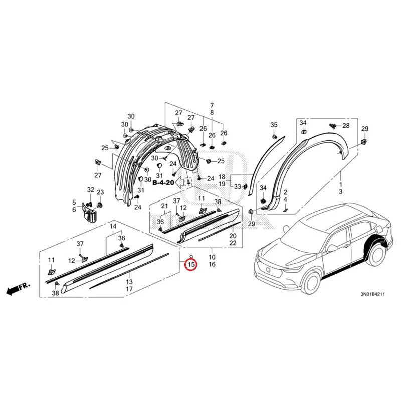 [NEW] JDM HONDA VEZEL e:HEV RV5 2021 Protectors GENUINE OEM - Image 16