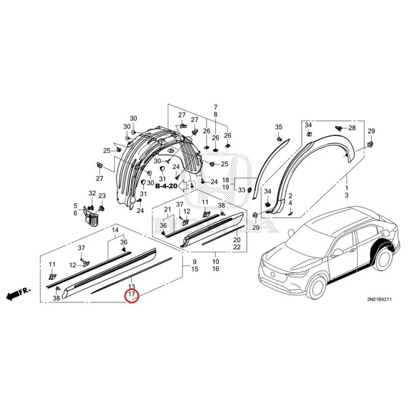 [NEW] JDM HONDA VEZEL e:HEV RV5 2021 Protectors GENUINE OEM - Image 18