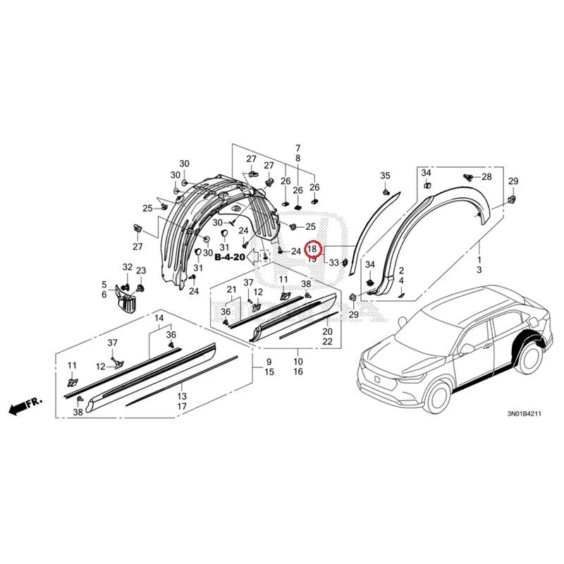 [NEW] JDM HONDA VEZEL e:HEV RV5 2021 Protectors GENUINE OEM - Image 19