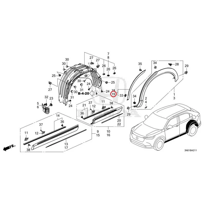 [NEW] JDM HONDA VEZEL e:HEV RV5 2021 Protectors GENUINE OEM - Image 20