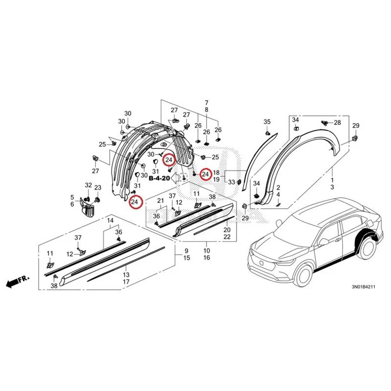 [NEW] JDM HONDA VEZEL e:HEV RV5 2021 Protectors GENUINE OEM - Image 25