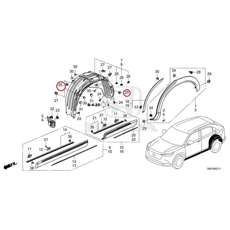 [NEW] JDM HONDA VEZEL e:HEV RV5 2021 Protectors GENUINE OEM - Image 26