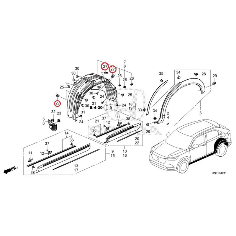 [NEW] JDM HONDA VEZEL e:HEV RV5 2021 Protectors GENUINE OEM - Image 28