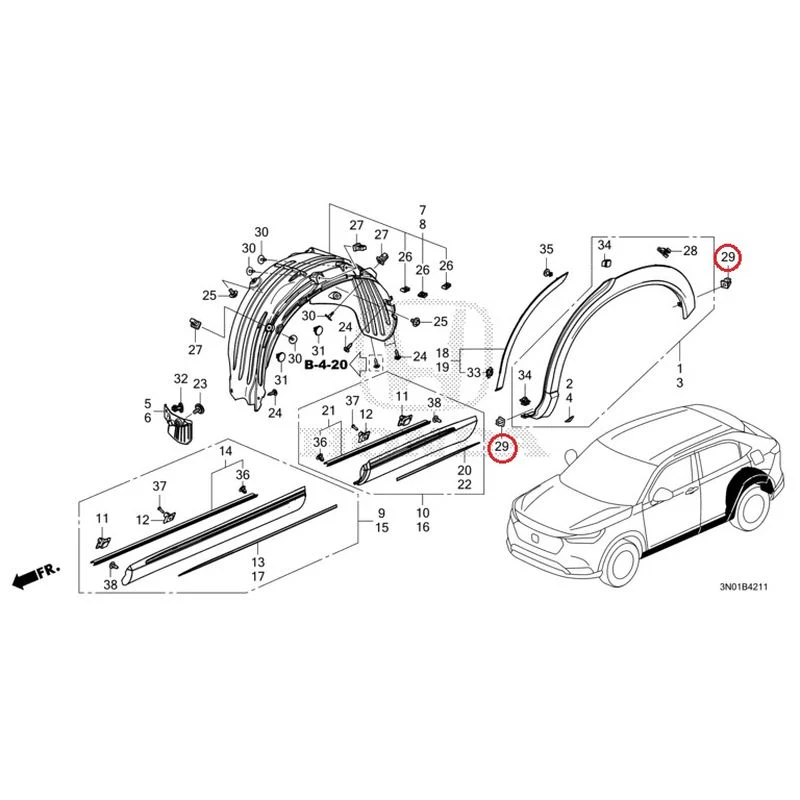 [NEW] JDM HONDA VEZEL e:HEV RV5 2021 Protectors GENUINE OEM - Image 30