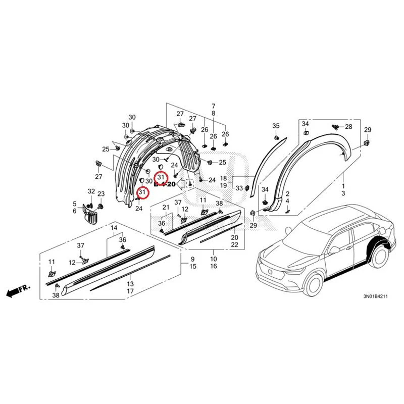[NEW] JDM HONDA VEZEL e:HEV RV5 2021 Protectors GENUINE OEM - Image 32