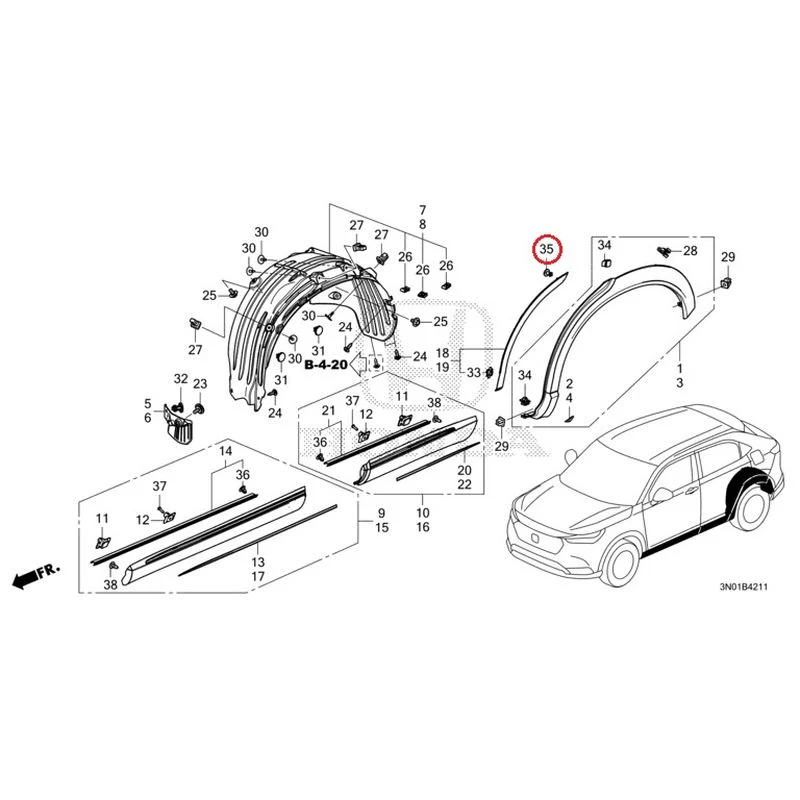 [NEW] JDM HONDA VEZEL e:HEV RV5 2021 Protectors GENUINE OEM - Image 36