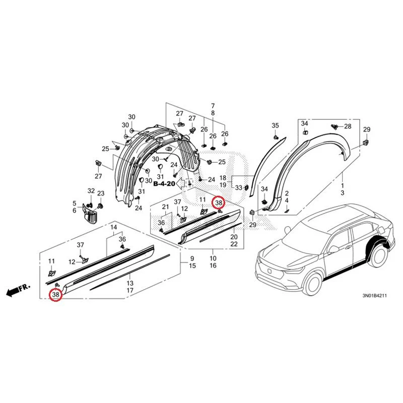[NEW] JDM HONDA VEZEL e:HEV RV5 2021 Protectors GENUINE OEM - Image 39