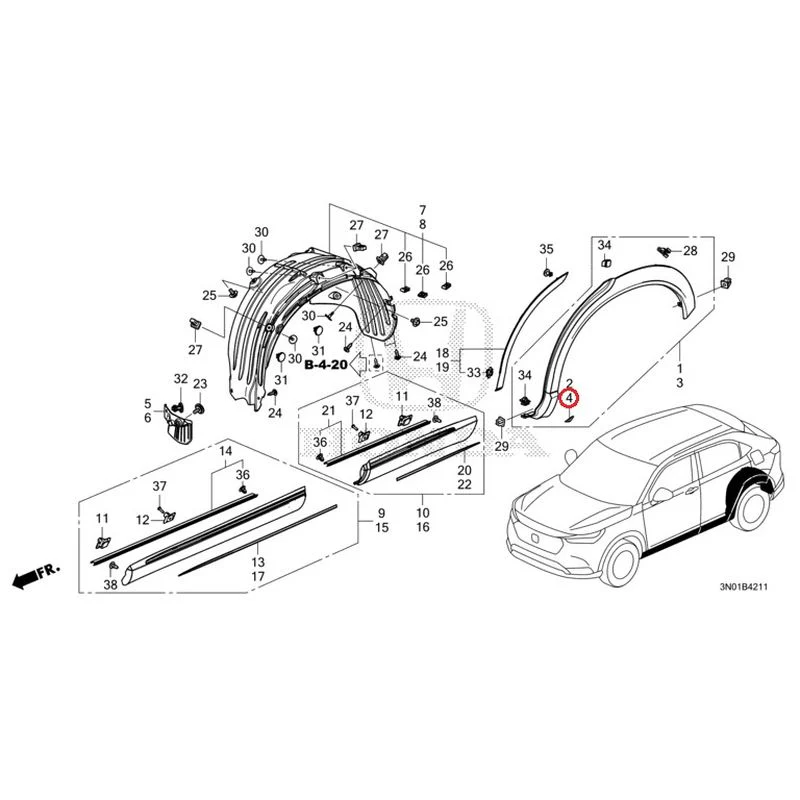 [NEW] JDM HONDA VEZEL e:HEV RV5 2021 Protectors GENUINE OEM - Image 5