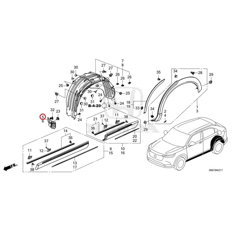 [NEW] JDM HONDA VEZEL e:HEV RV5 2021 Protectors GENUINE OEM - Image 6
