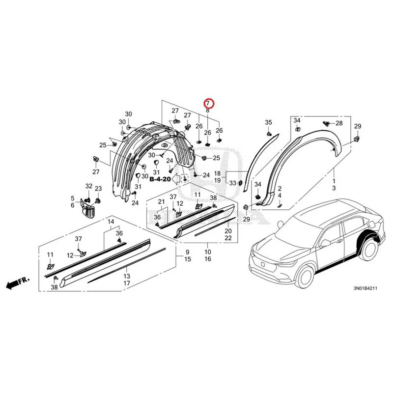 [NEW] JDM HONDA VEZEL e:HEV RV5 2021 Protectors GENUINE OEM - Image 8