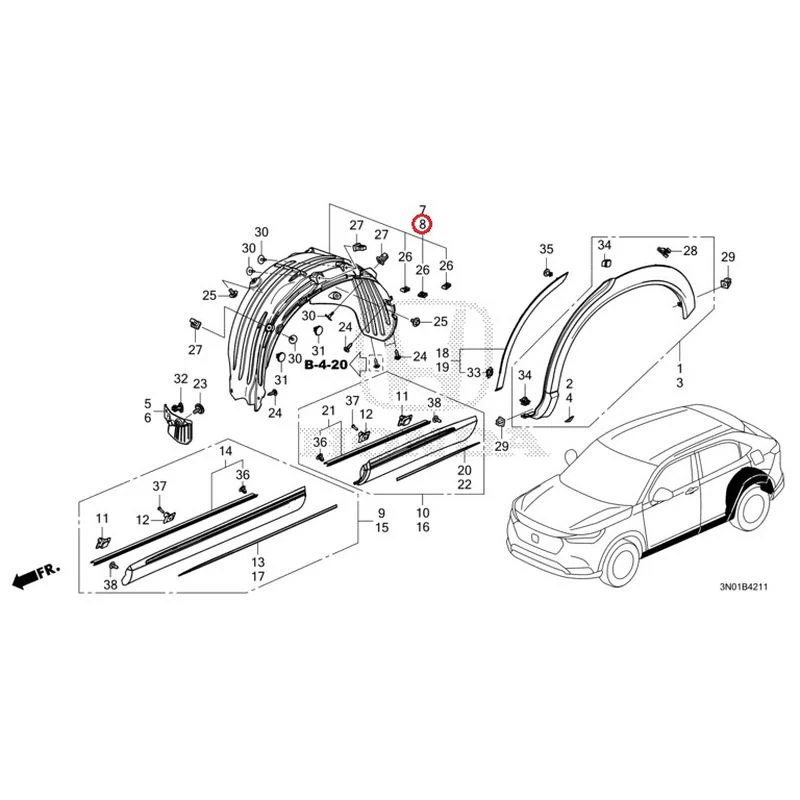 [NEW] JDM HONDA VEZEL e:HEV RV5 2021 Protectors GENUINE OEM - Image 9