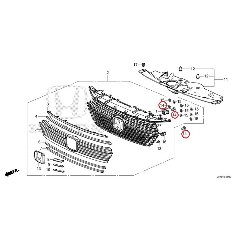 [NEW] JDM HONDA VEZEL e:HEV RV5 2021 Front Grill GENUINE OEM - Image 45