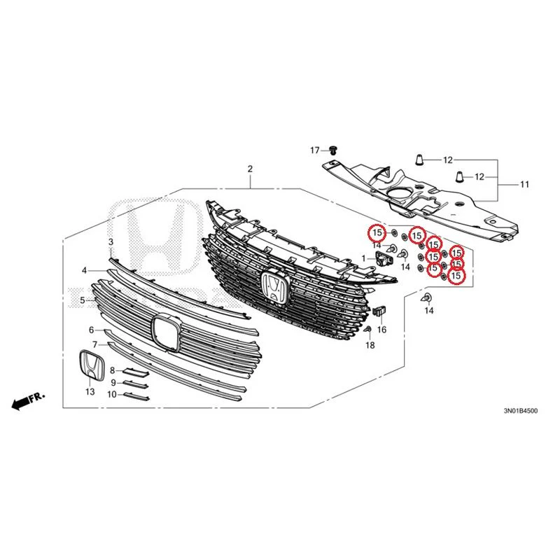 [NEW] JDM HONDA VEZEL e:HEV RV5 2021 Front Grill GENUINE OEM - Image 46