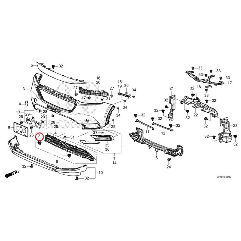 [NEW] JDM HONDA VEZEL e:HEV RV5 2021 Front Bumper GENUINE OEM - Image 3