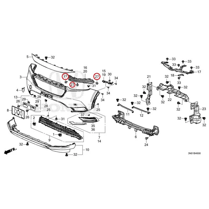 [NEW] JDM HONDA VEZEL e:HEV RV5 2021 Front Bumper GENUINE OEM - Image 40