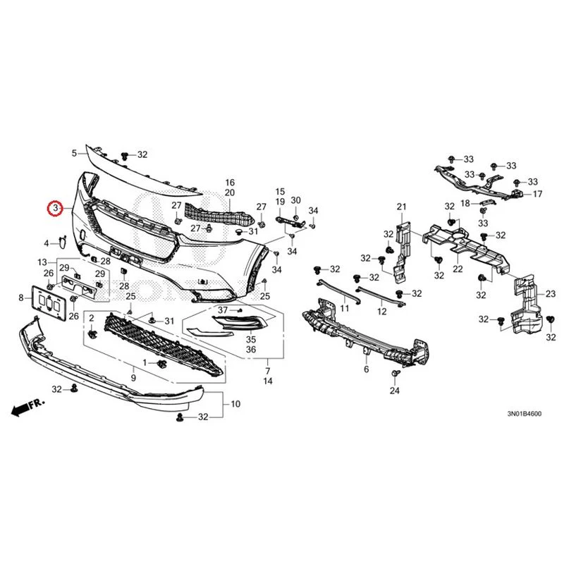 [NEW] JDM HONDA VEZEL e:HEV RV5 2021 Front Bumper GENUINE OEM - Image 5