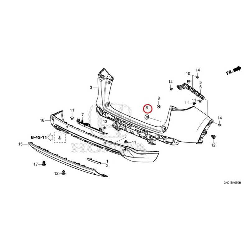 [NEW] JDM HONDA VEZEL e:HEV RV5 2021 Rear Bumper GENUINE OEM - Image 13