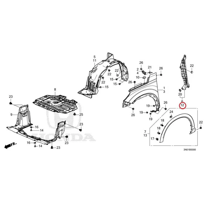 [NEW] JDM HONDA VEZEL e:HEV RV5 2021 Front Fenders GENUINE OEM - Image 13