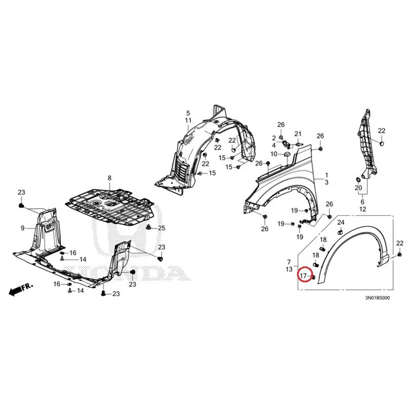 [NEW] JDM HONDA VEZEL e:HEV RV5 2021 Front Fenders GENUINE OEM - Image 18