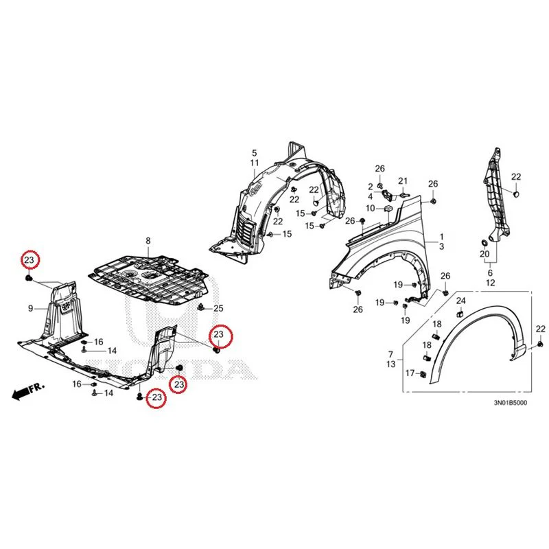 [NEW] JDM HONDA VEZEL e:HEV RV5 2021 Front Fenders GENUINE OEM - Image 24