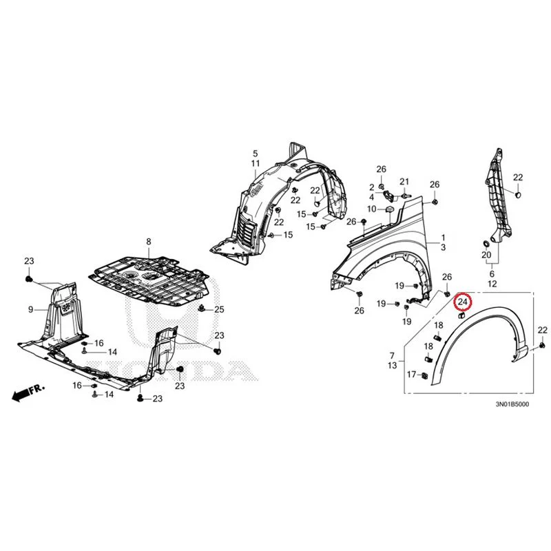 [NEW] JDM HONDA VEZEL e:HEV RV5 2021 Front Fenders GENUINE OEM - Image 25