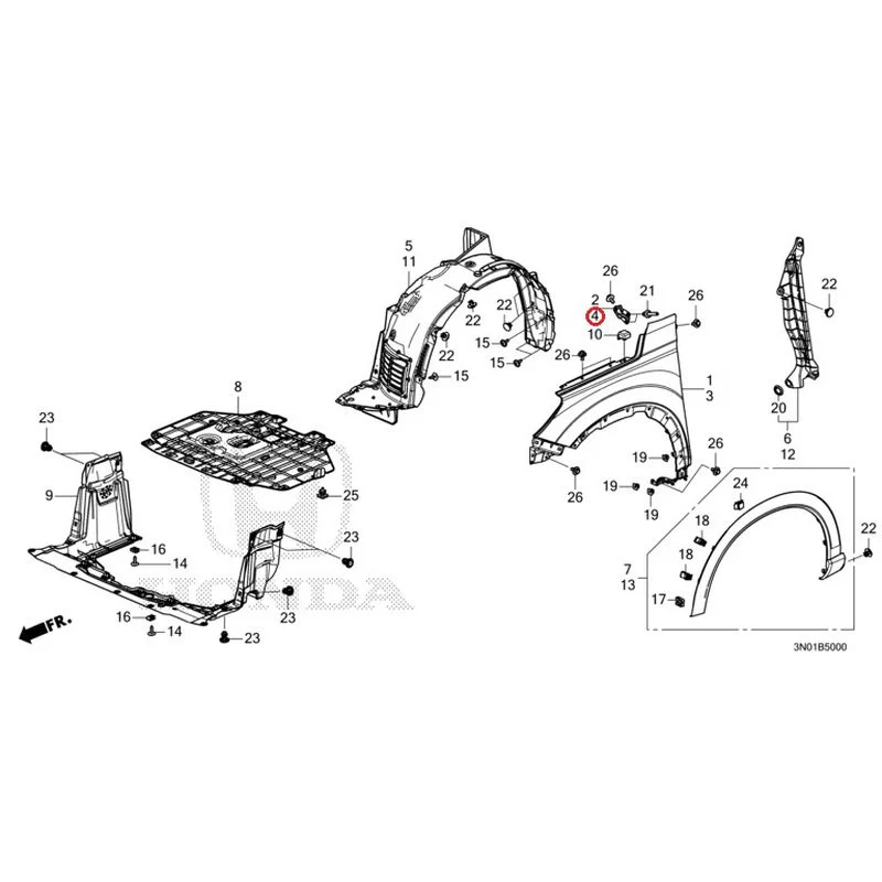 [NEW] JDM HONDA VEZEL e:HEV RV5 2021 Front Fenders GENUINE OEM - Image 5
