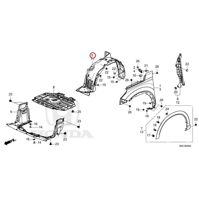 [NEW] JDM HONDA VEZEL e:HEV RV5 2021 Front Fenders GENUINE OEM - Image 6