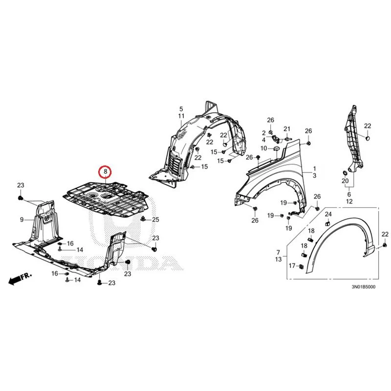 [NEW] JDM HONDA VEZEL e:HEV RV5 2021 Front Fenders GENUINE OEM - Image 9