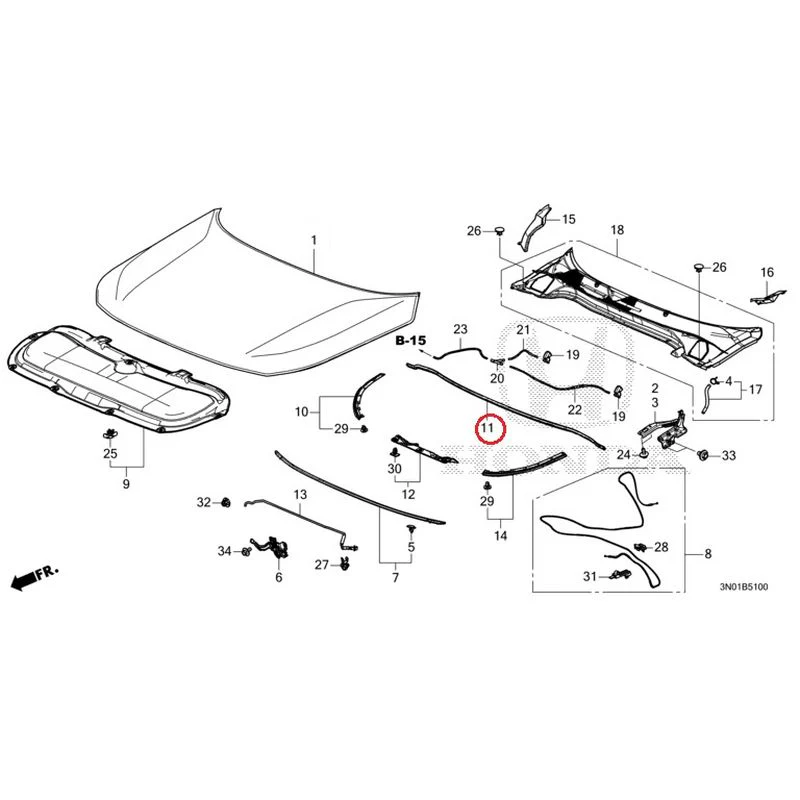 [NEW] JDM HONDA VEZEL e:HEV RV5 2021 Hood GENUINE OEM - Image 13