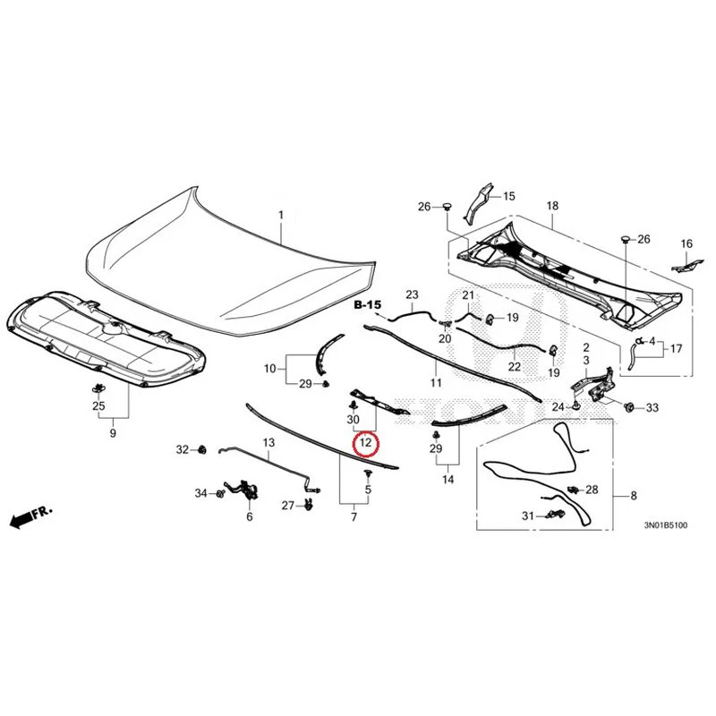 [NEW] JDM HONDA VEZEL e:HEV RV5 2021 Hood GENUINE OEM - Image 14
