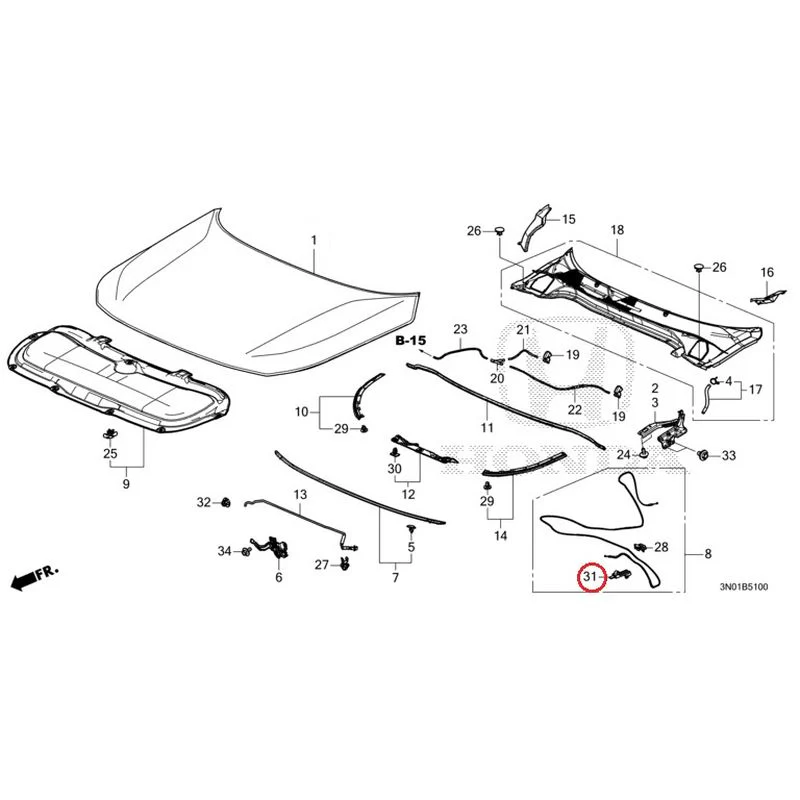 [NEW] JDM HONDA VEZEL e:HEV RV5 2021 Hood GENUINE OEM - Image 33